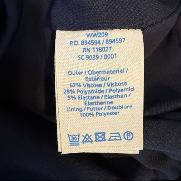 Boden Flora Ponte Navy Pink Midi V-Neckline Sheath Silhouette Size 4P - Picture 7 of 9